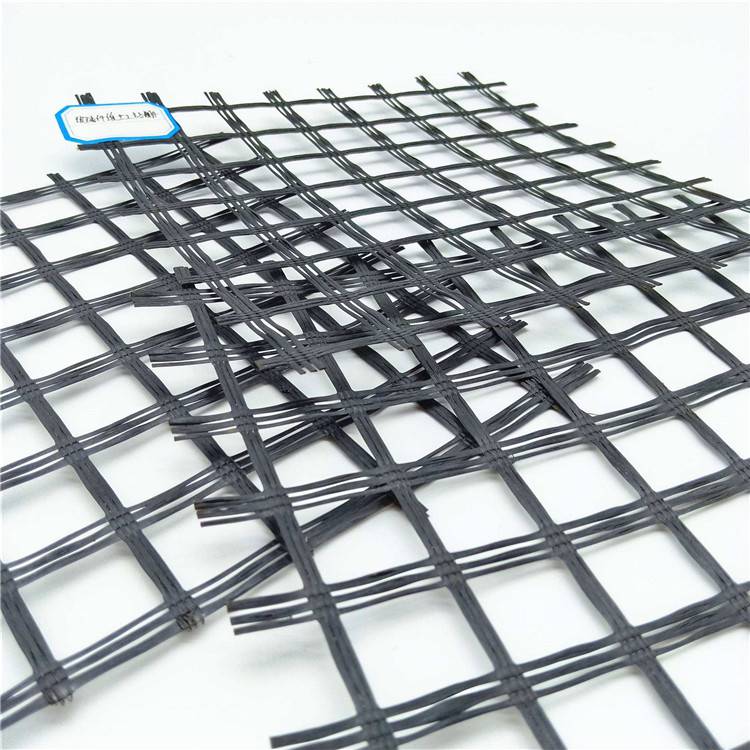 沥青阻裂网EGA80kn双向玻璃纤维土工格栅挡土墙路基加筋