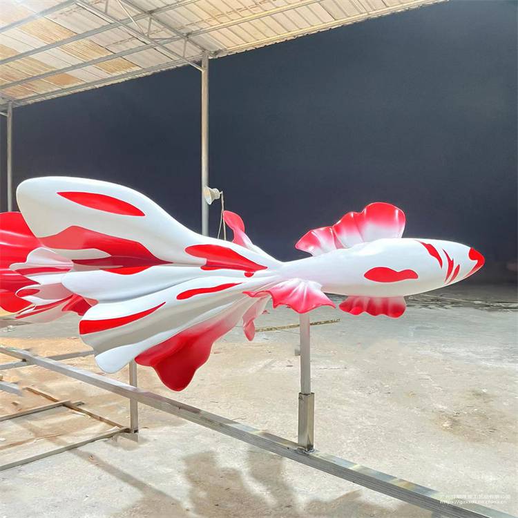 海洋主题雕塑定制玻璃钢金鱼鲤鱼水系动物雕塑