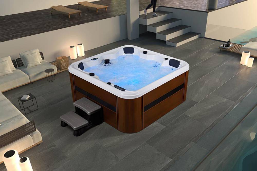 福州奕华卫浴spa冲浪泡池独立式浴缸2080x2080x890mm新款户外温泉泡池
