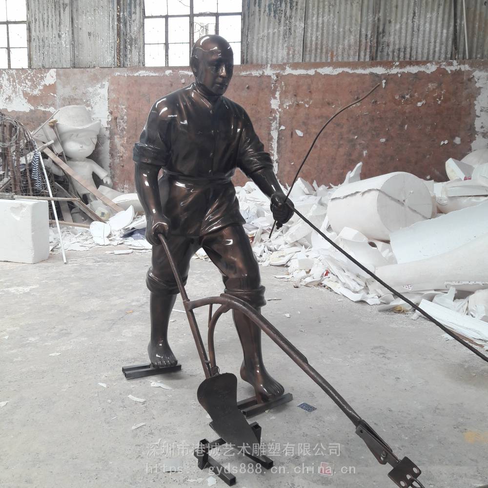 农耕文化仿真动物牛玻璃钢水牛黄牛雕塑园林景观摆件