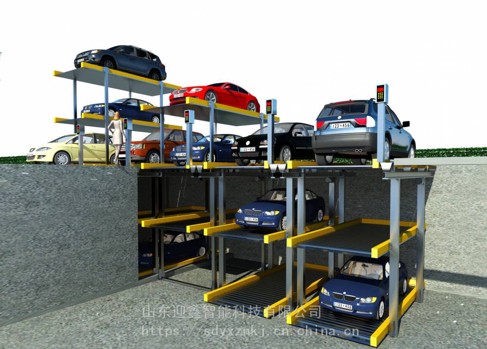多层升降横移类机械式 停车设备 钢结构车库双层立体车库