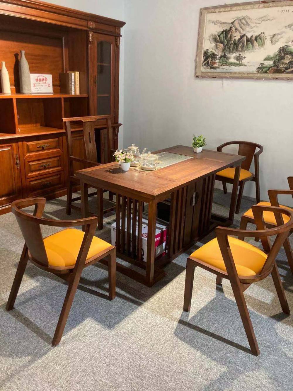 新中式实木茶桌泡茶桌椅组合茶几家具
