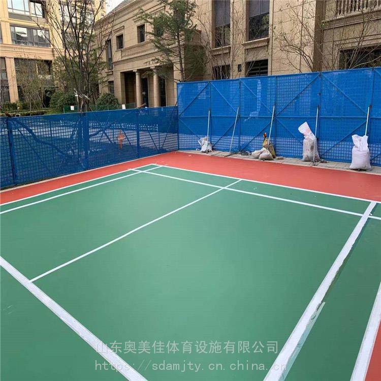 塑胶网球场 丙烯酸网球场施工 羽毛球场建造