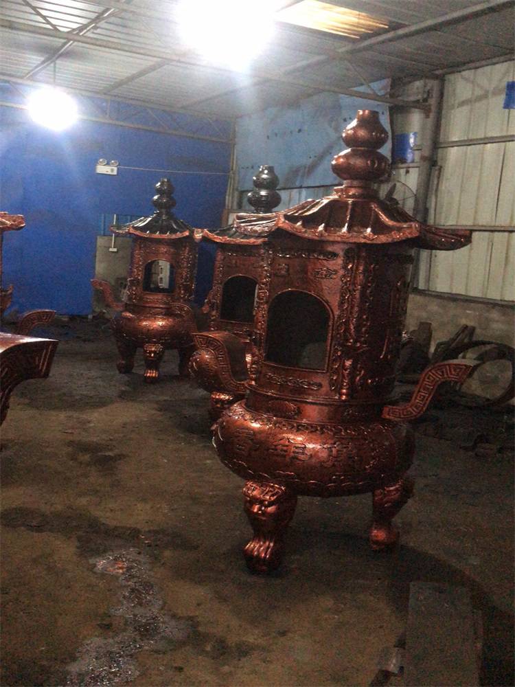 香炉厂家直销铸铜铁六角七层塔炉优质化宝炉大型烧纸纸炉