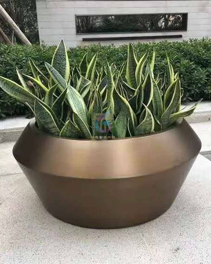 特攻304不锈钢花箱_金属种植器大花盆
