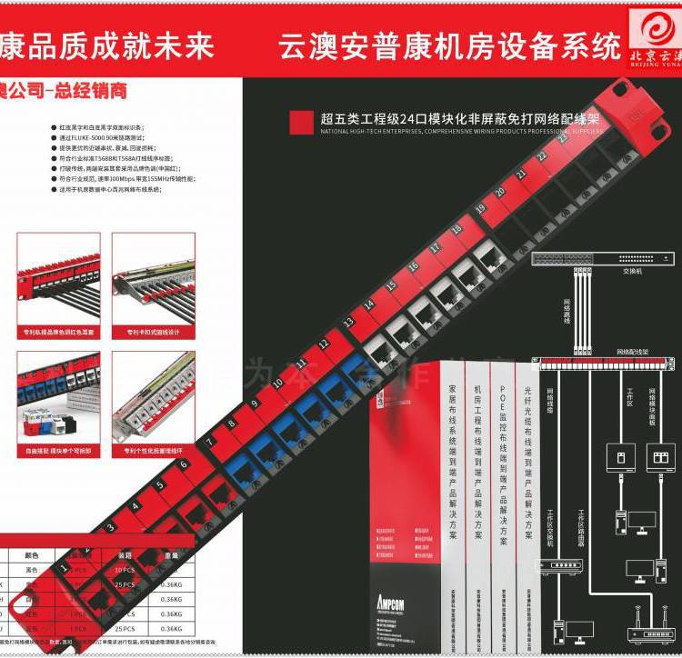 北京海淀安普康朝阳康普总代安普康配线架，康普中关村代理安普康水晶头-云澳安普康