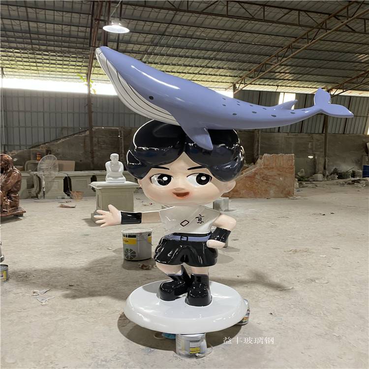 珠海卡通人物雕塑 乐园玻璃钢卡通公仔雕塑定做
