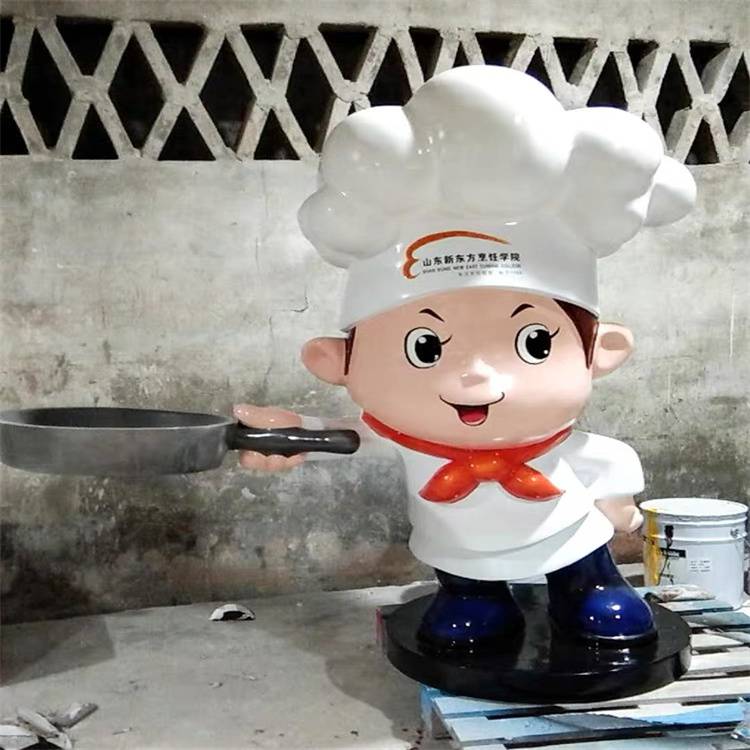 玻璃钢厨师卡通雕塑餐厅厨师形象人偶雕塑门口人物玩偶模型雕塑