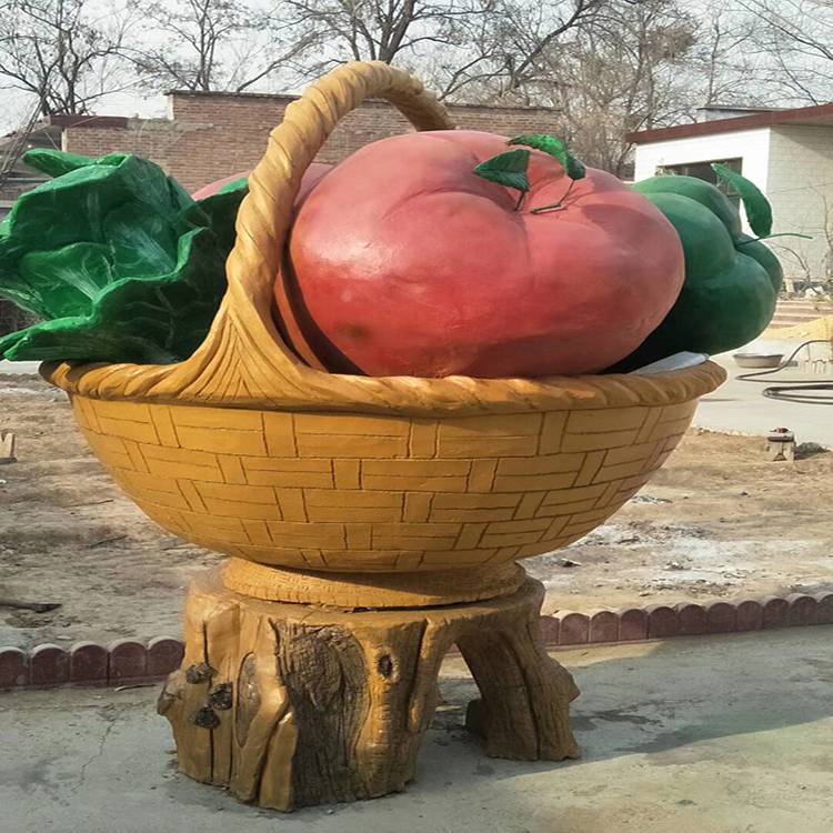 生产供应水泥雕塑假山果篮蔬菜雕塑摆件卡通树门支持定制清秀