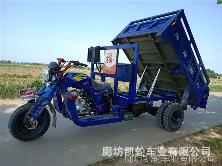 五輪燃油貨運三輪摩托車 宗申300水冷發動機 隆鑫農用自卸載重王