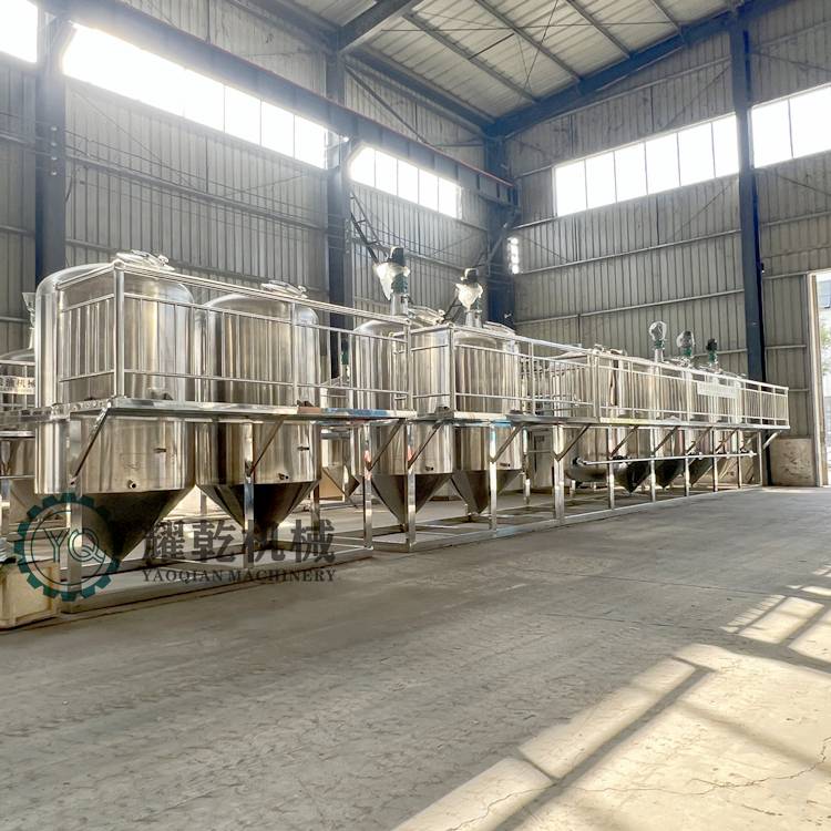 连续式精炼设备大型米糠油精炼生产线30吨菜籽油深加工提炼设备