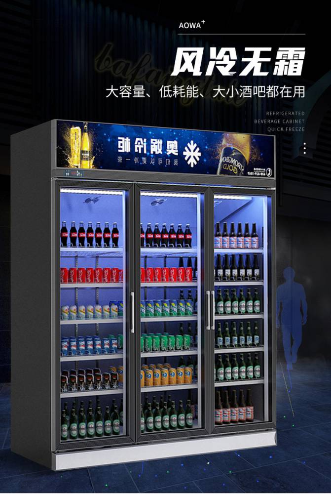 商用立式冷藏櫃保鮮展示櫃大容量冷櫃單溫冷凍冰櫃飲品啤酒飲料櫃