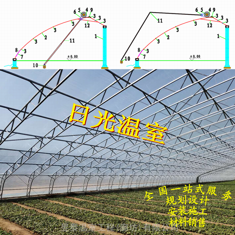 日光温室暖棚双膜骨架大棚蔬菜大棚薄膜温室大棚昱泰温室设计生产建设