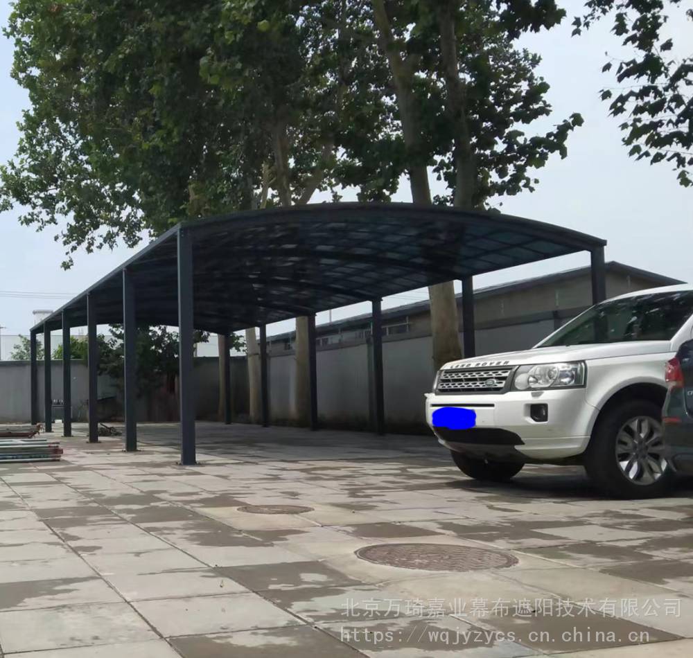 北京制作停车场遮阳雨棚铝合金停车棚PC耐力板防雨棚定做