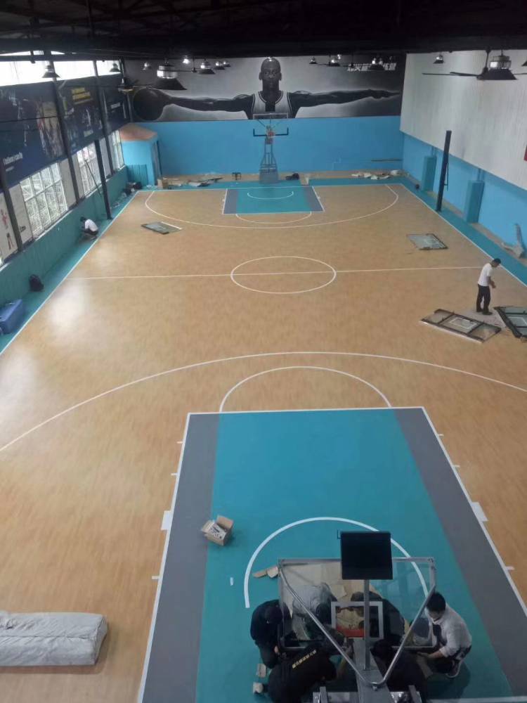 篮球专用室内木纹运动地板篮球场专用地胶