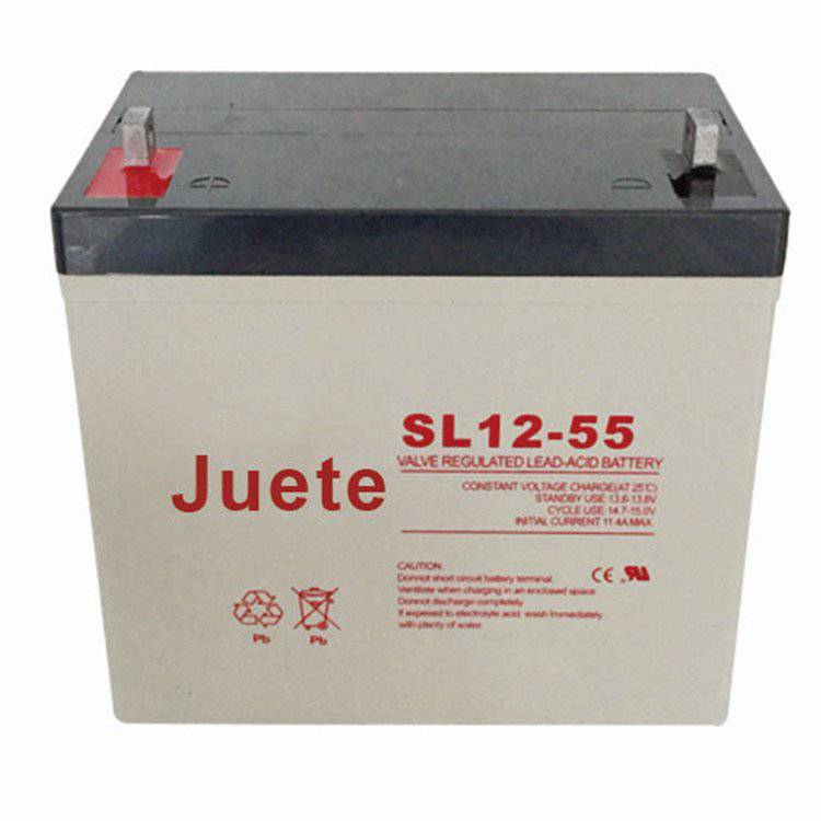 Juete蓄电SL12-55免维护铅酸电池12V55AH机房UPE/EPS应急电源