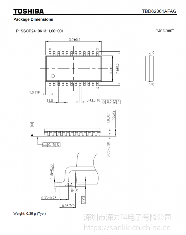 tbd62003afwg原装东芝 通用线性 大电流驱动器ic芯片 0.5a sop-16