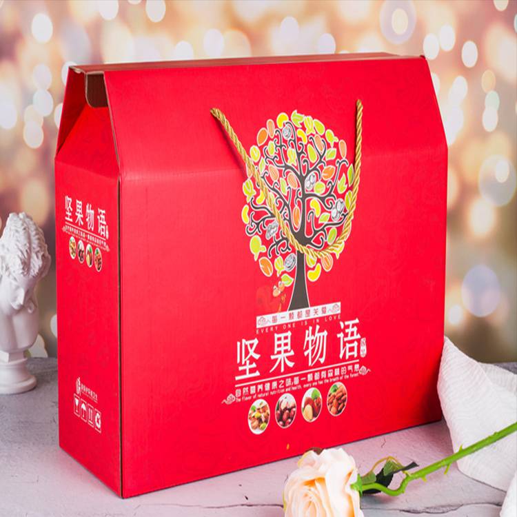 现货通用干果礼盒土特产手提定做礼品盒创意核桃红枣坚果包装盒