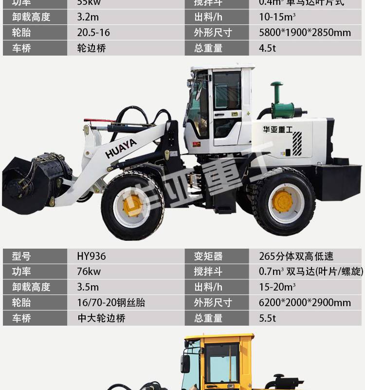 搅拌斗铲车|搅拌斗装载机|水泥搅拌铲车华亚重工