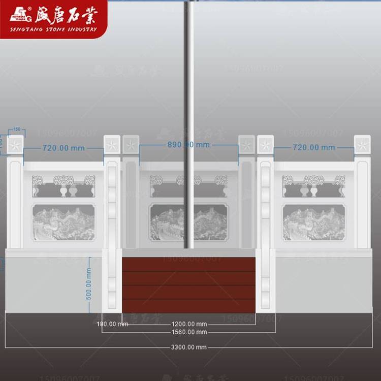 汉白玉旗台栏杆