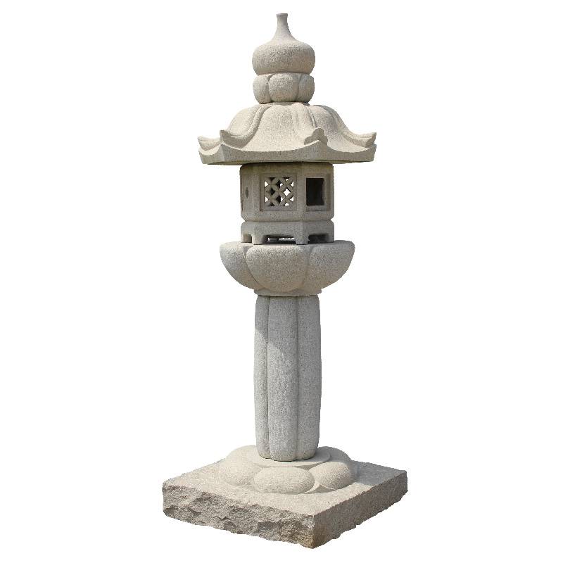 和之 八角形日式庭院石灯 黄绣石落地灯 适用于寺庙公园