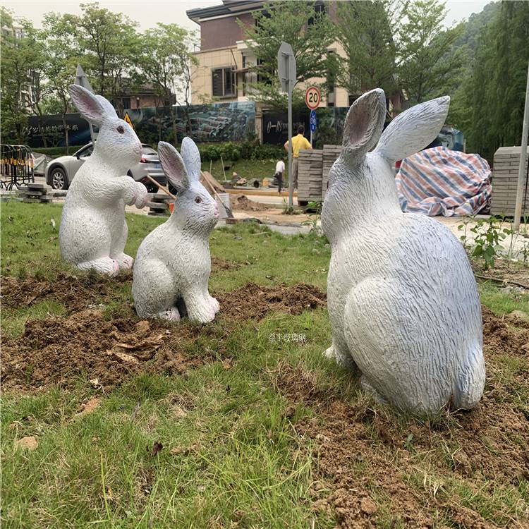 十二生肖卡通雕塑玻璃钢动物兔雕塑吉祥物雕塑定做