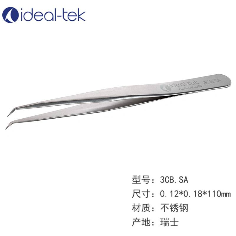 ideal-tek 防静电镊子3CB.SA 不锈钢尖头抗磁微电子组装镊子
