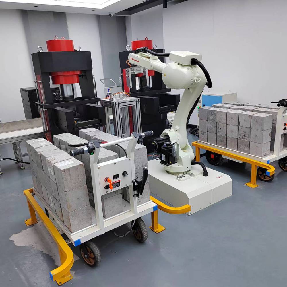 机器人全自动混凝土压力检测系统机械手智能抗压强度试验机