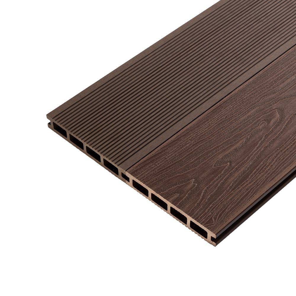 塑木室外圆孔免维护仿木地板塑木在线压花板共挤板材