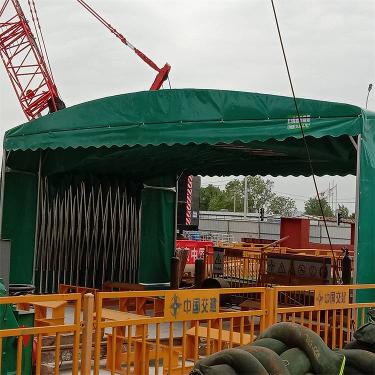 户外大型伸缩遮阳推拉雨棚物流厂房伸缩推拉雨棚鑫建华资料可靠