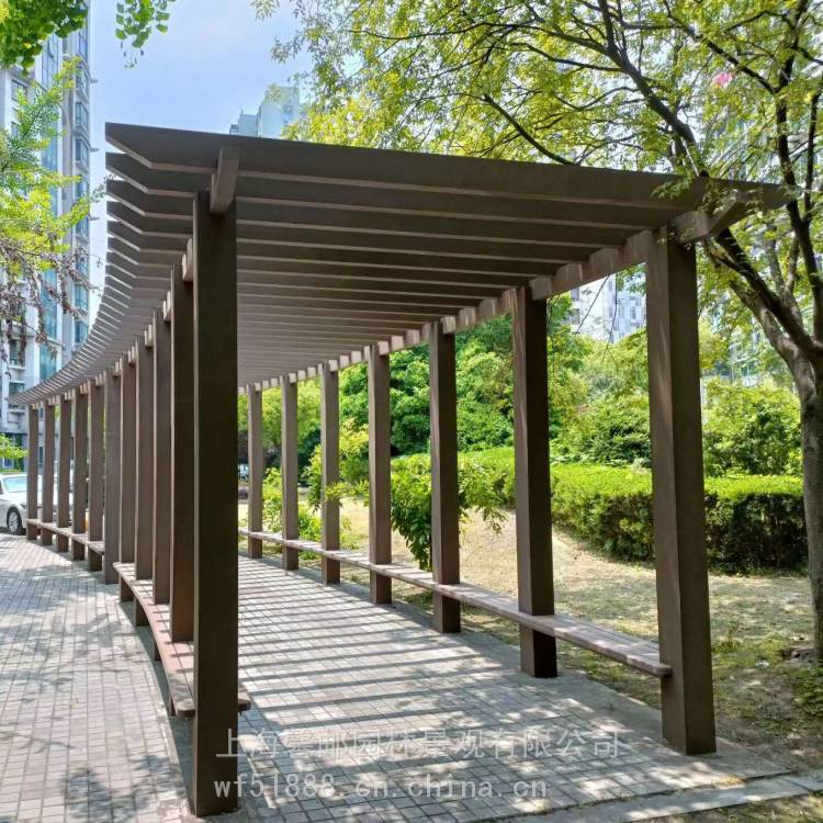 塑木葡萄架上海花架钢结构葡萄架塑木长廊铝合金葡萄架
