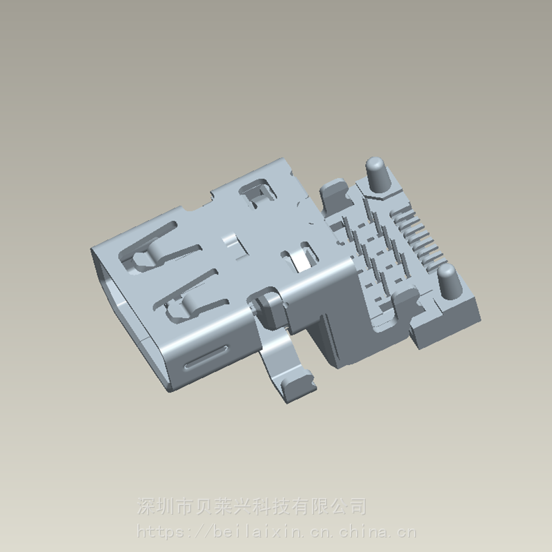 MICROHDMI19P母座反向沉板式CH20mm外壳