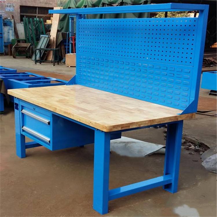 木制工作台重型实木工作台机械车间榉木板钳工台多功能减震工位桌