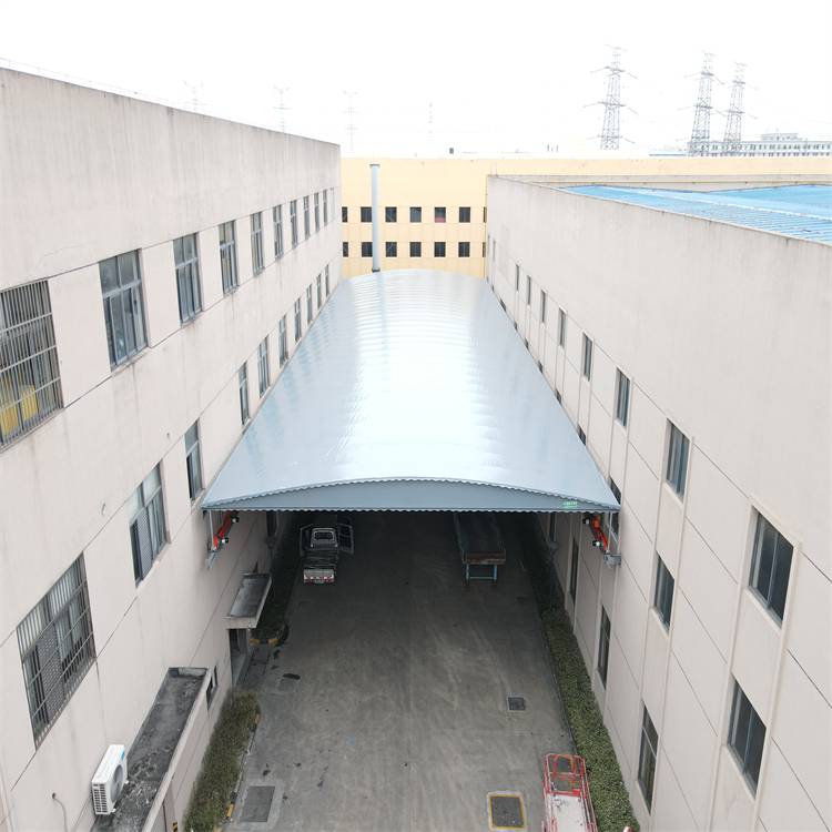 收缩自动雨棚厂家搭建工厂过道自动雨棚防违建鑫建华厂家