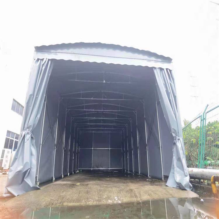 可移动伸缩封闭帆布雨棚加工制作厂区卸货区鑫建华蓬业