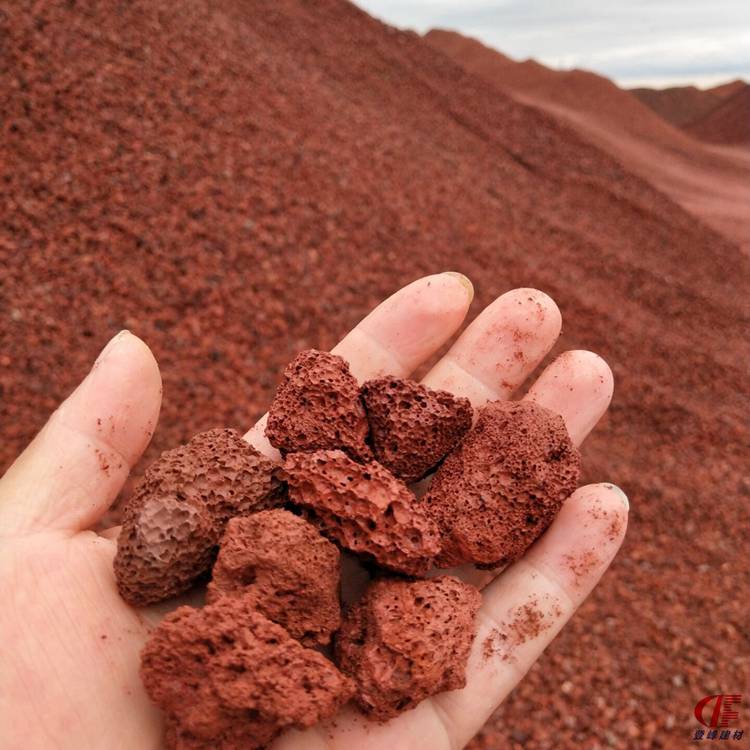 多孔红色火山石园林造景火山岩培养硝化菌多孔玄武岩石