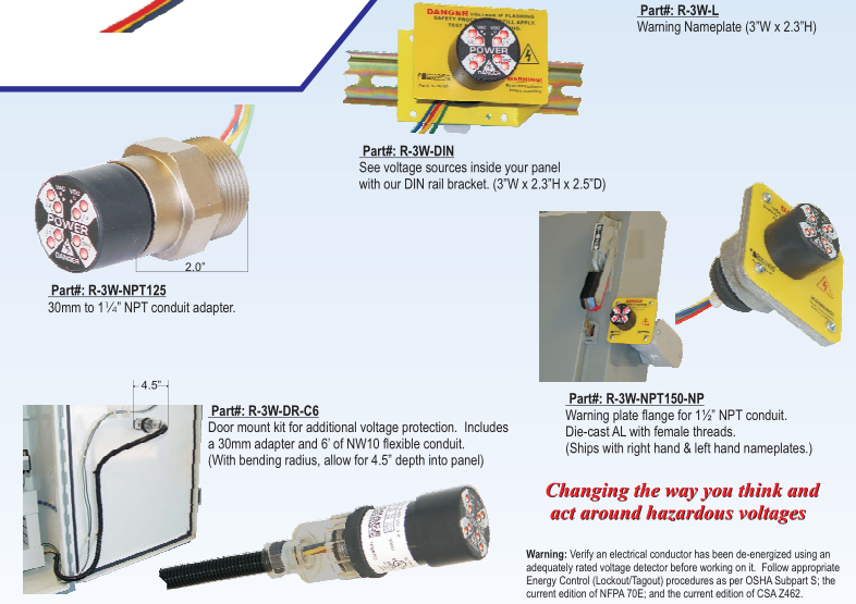 进口R-3W美国GRACE接线部件电压指示器P-R2-K3RA3警示器接触器等