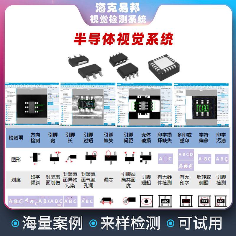 视觉控制器应用之DIP半导体双通道检测电容视觉检测电阻瑕疵识别