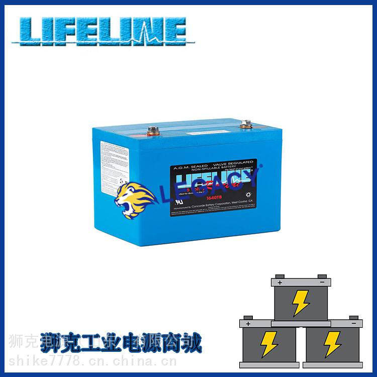 美国LIFELINE蓄电池GPL-6CT船用深循环6V300AH船舶发电机用