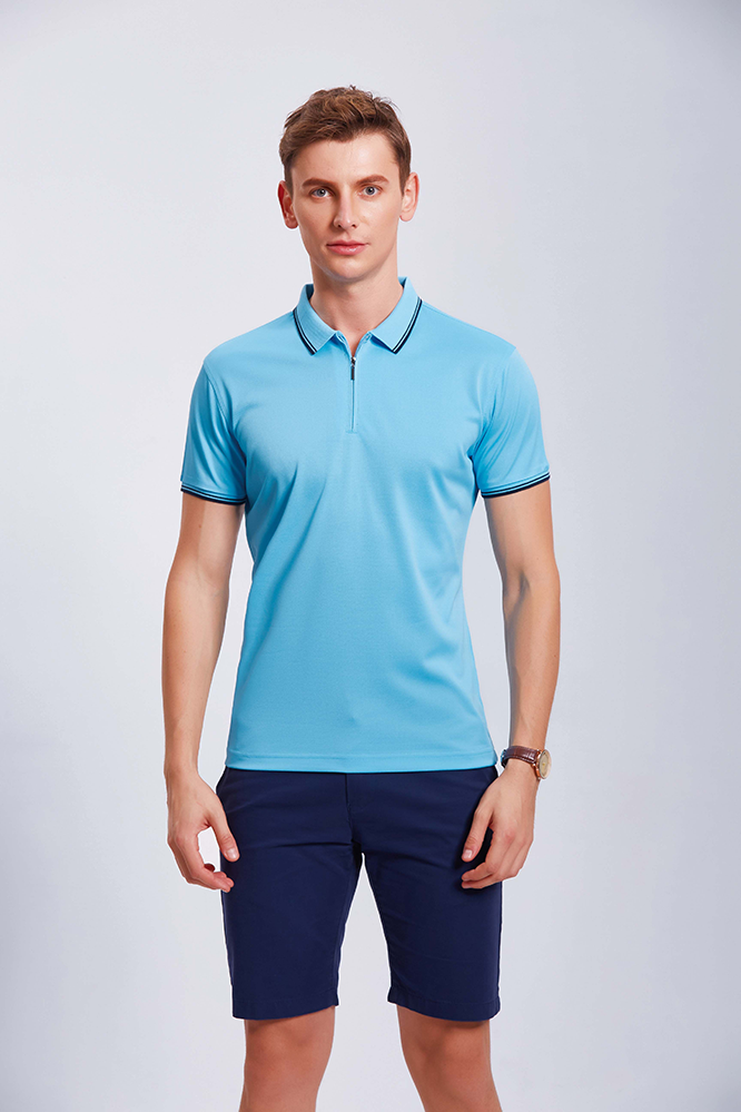 贵州短袖广告衫定制,t恤衫定做,批发polo衫,hanl-2868亚麻200克拉链