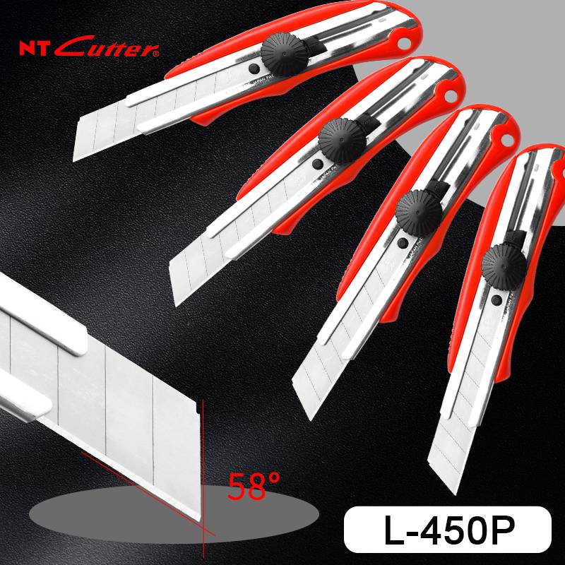 日本NTCUTTERL-450P美工刀18mm大号手工刀裁纸刀壁纸刀工具刀架