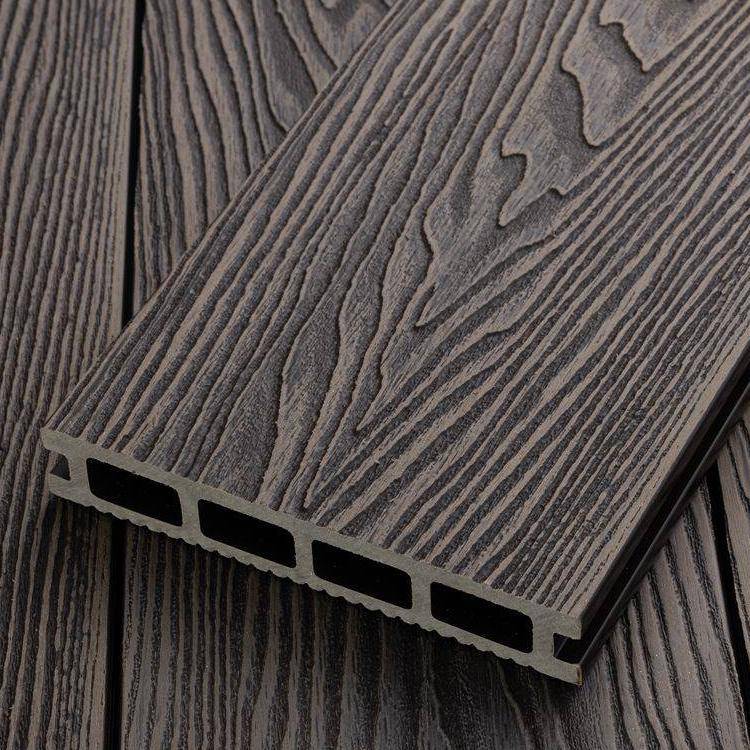 室外木塑3D立体深压纹仿木地板塑木户外地板室外木塑压花地板