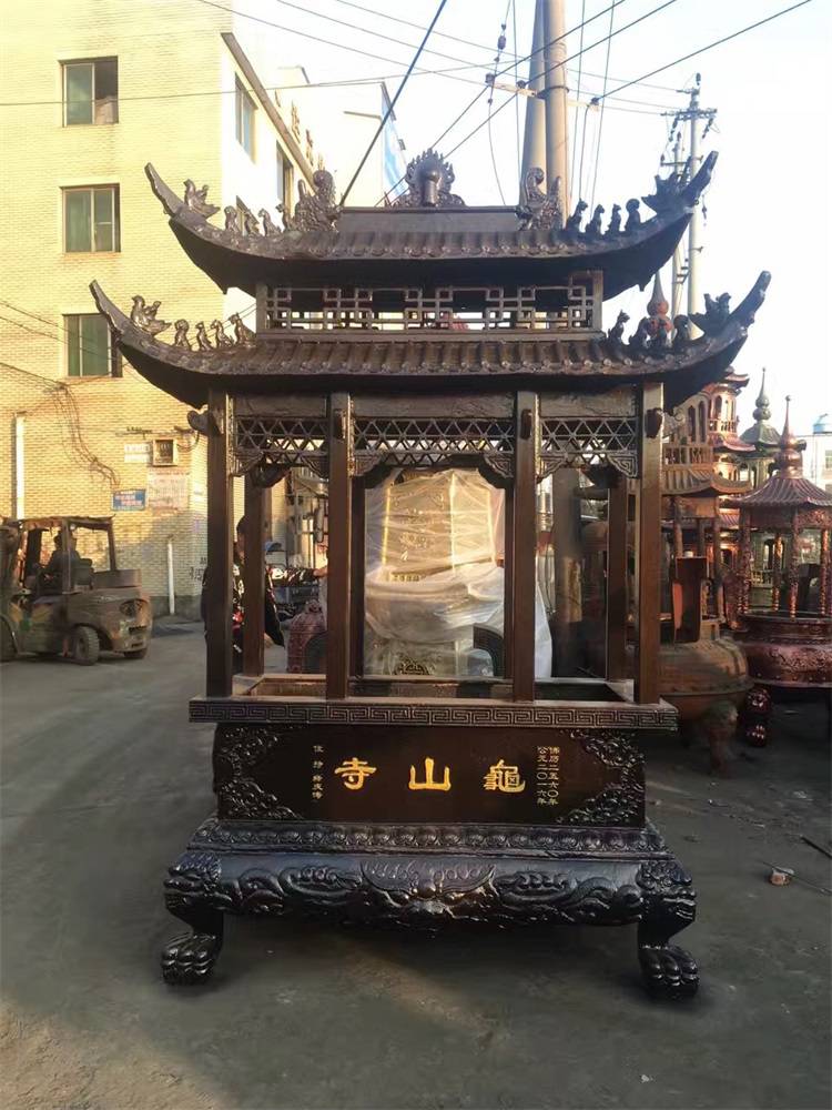 露天优质寺庙长方形八龙柱香炉大型铸铁寺庙插香香炉