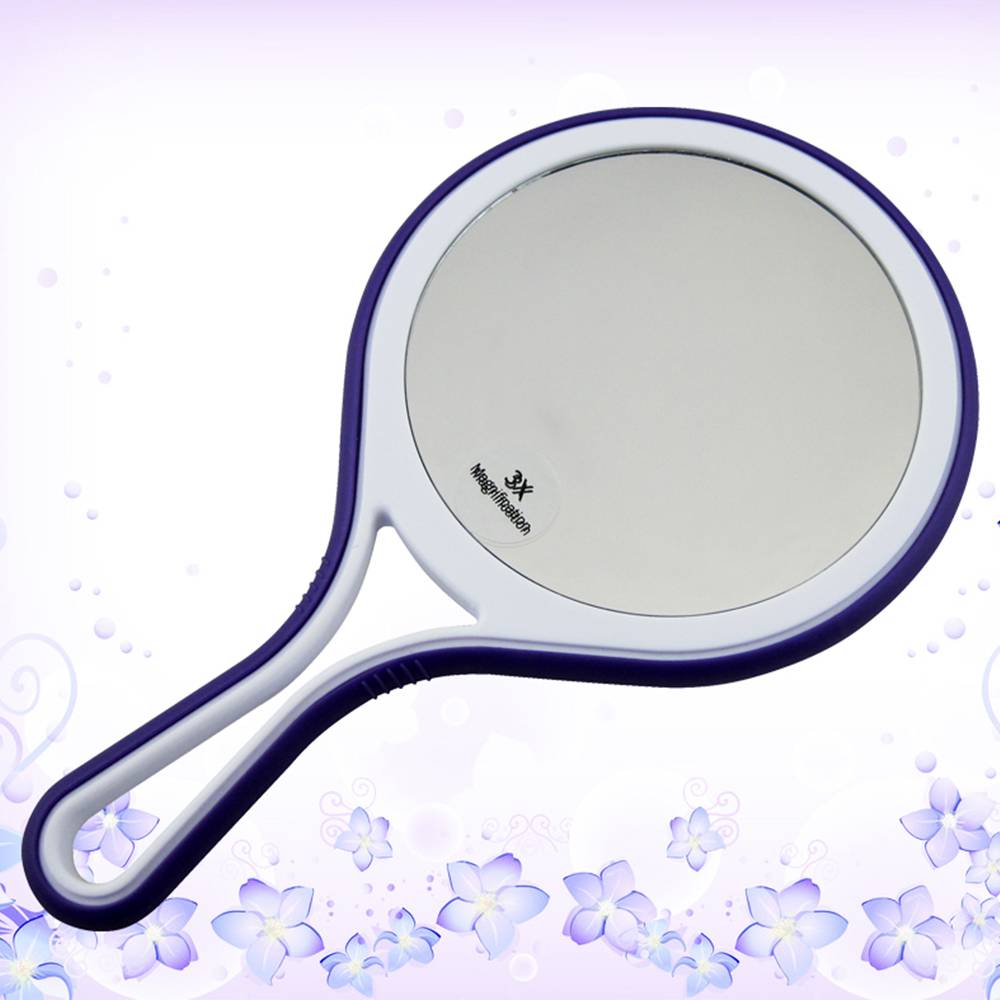 bm-2660手柄化妆镜圆形双面手持镜便携式放大镜
