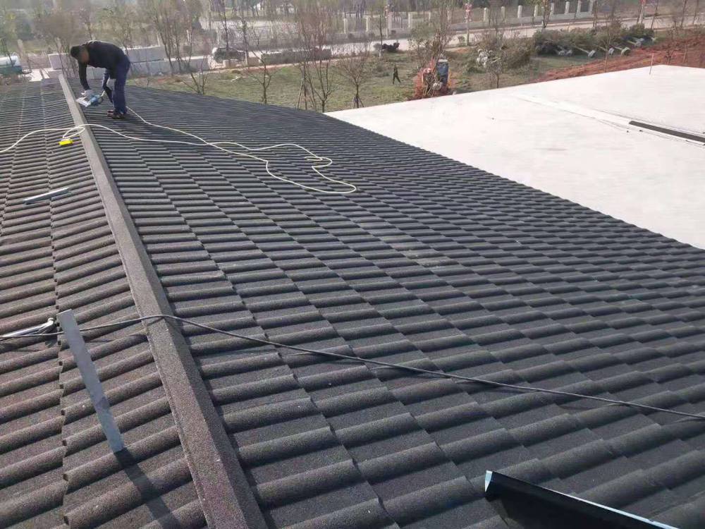 屋面金属瓦田工彩石金属瓦厂家直销品质保证量大优惠