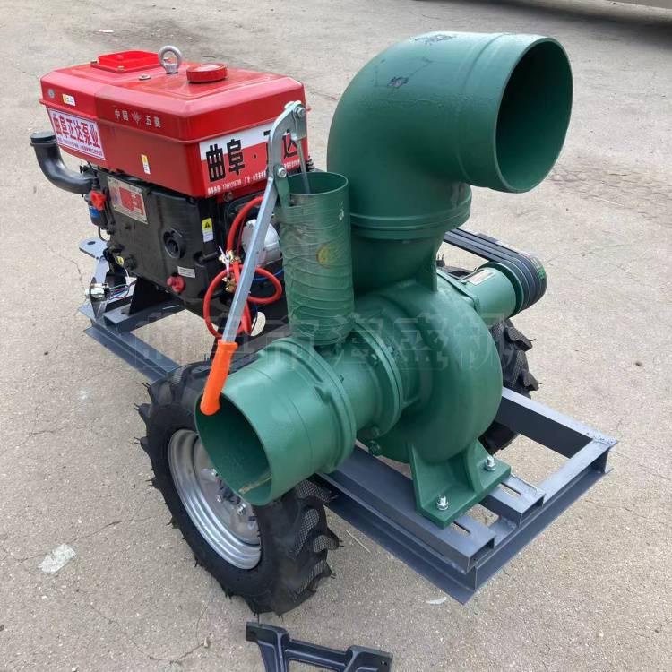 柴油动力高扬多级泵移动式抗旱排涝抽水泵8寸口径大流量离心泵