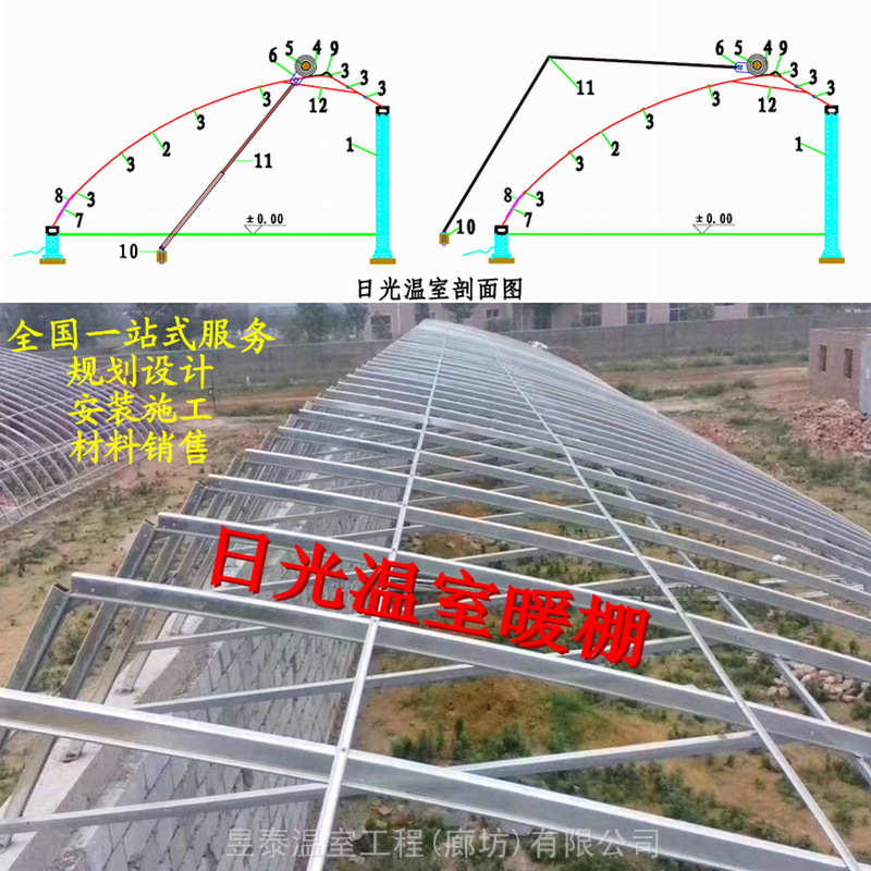 日光大棚日光温室薄膜大棚蔬菜暖棚昱泰温室大棚厂家设计建造