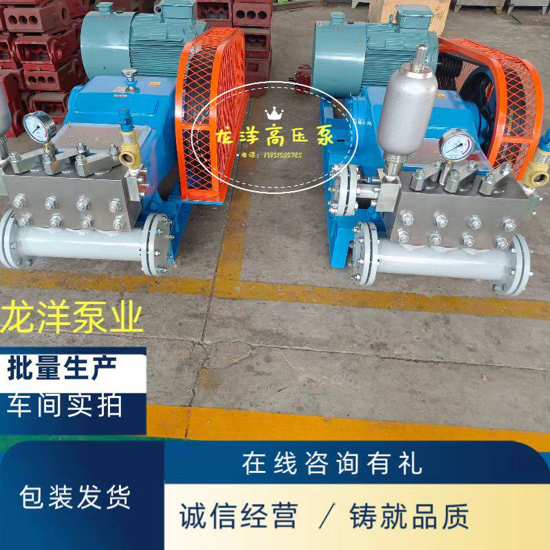 龙洋泵业大流量清洗泵固定式高压泵80公斤柱塞泵消防试压泵