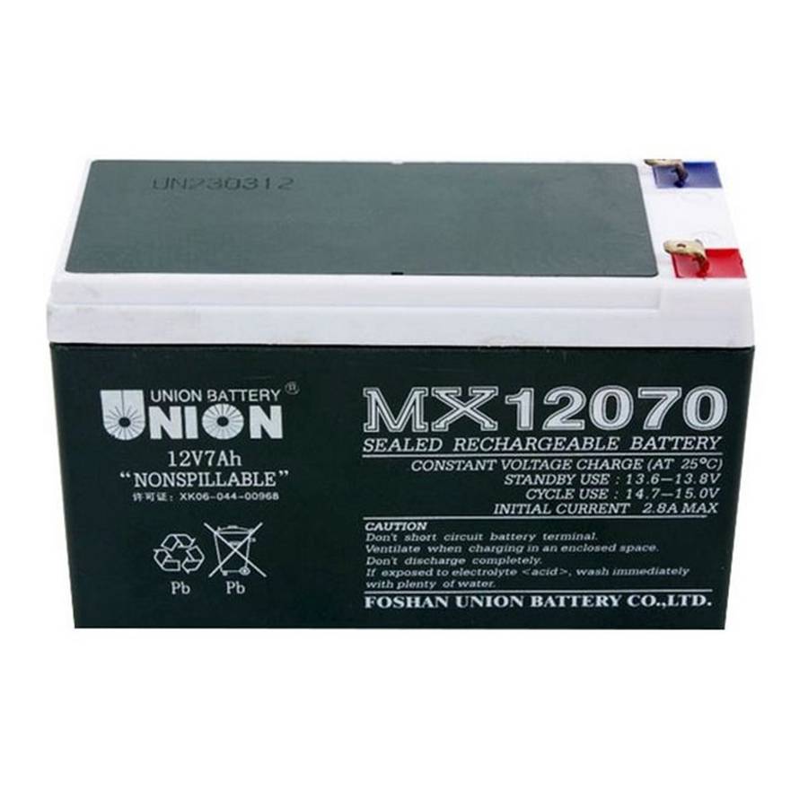 UNION蓄电池MX1207012V7AH儿童玩具车用消防应急设备