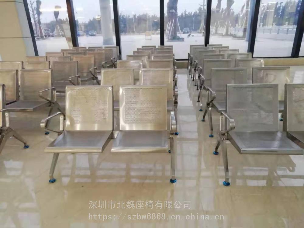 加固加厚排椅三人位 304全不锈钢连排候诊椅 车站休息长椅